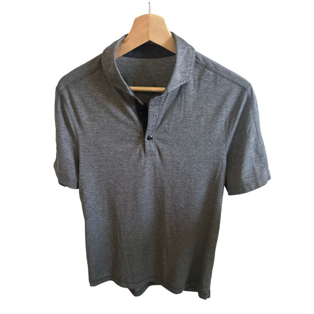 Lululemon Men's Polo Size M Grey EUC